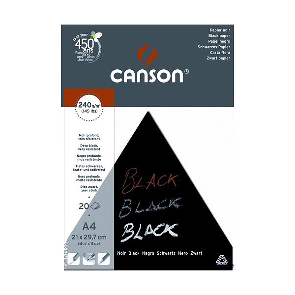 E-shop CANSON BLACK - Čierny skicár A3 (20 listov)