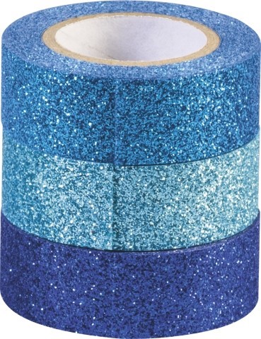 E-shop KNORR - Dekoračná lepiaca páska glitter - modrá 3 ks