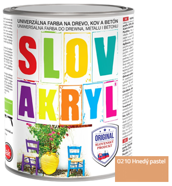 SLOVAKRYL - Univerzálna vodou riediteľná farba 0,75 kg 0210 - hnedý pastel