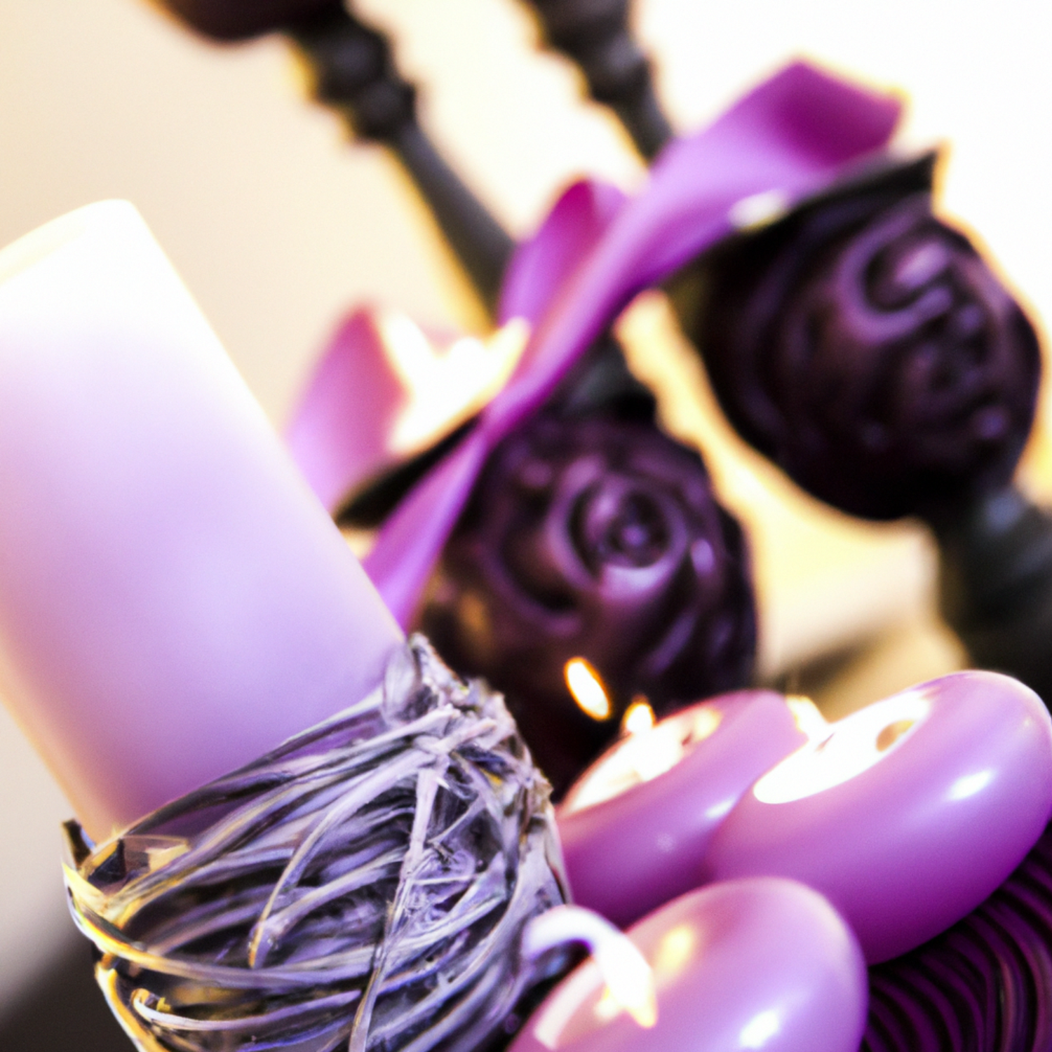 Dekoratívne fialové sviečky