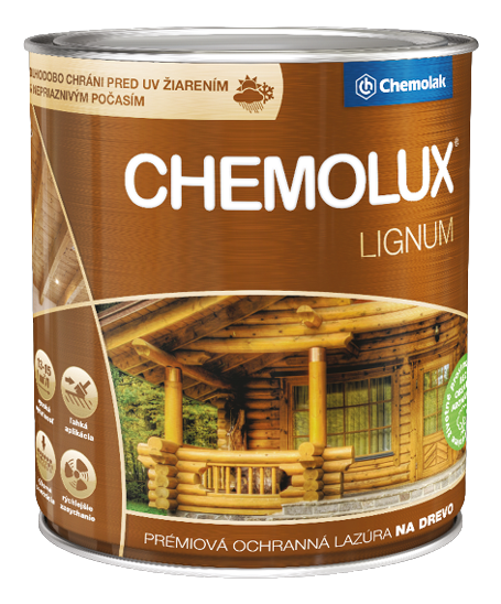 CHEMOLUX LIGNUM - Prémiová lazúra na drevo vlašský orech (lignum) 2,5 L