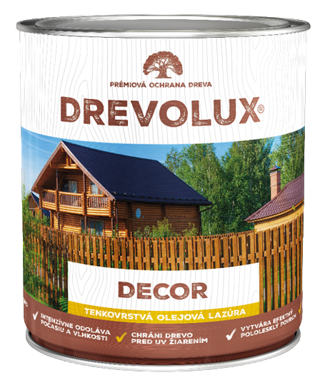 DREVOLUX DECOR - Tenkovrstvá lazúra s obsahom oleja 2,5 L 0253 - teak