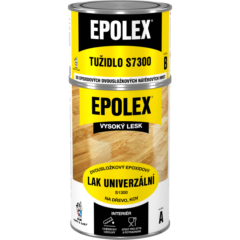 E-shop EPOLEX S1300 - epoxidový dvojzložkový lak na drevo a kov + tužidlo bezfarebný 0,84 kg