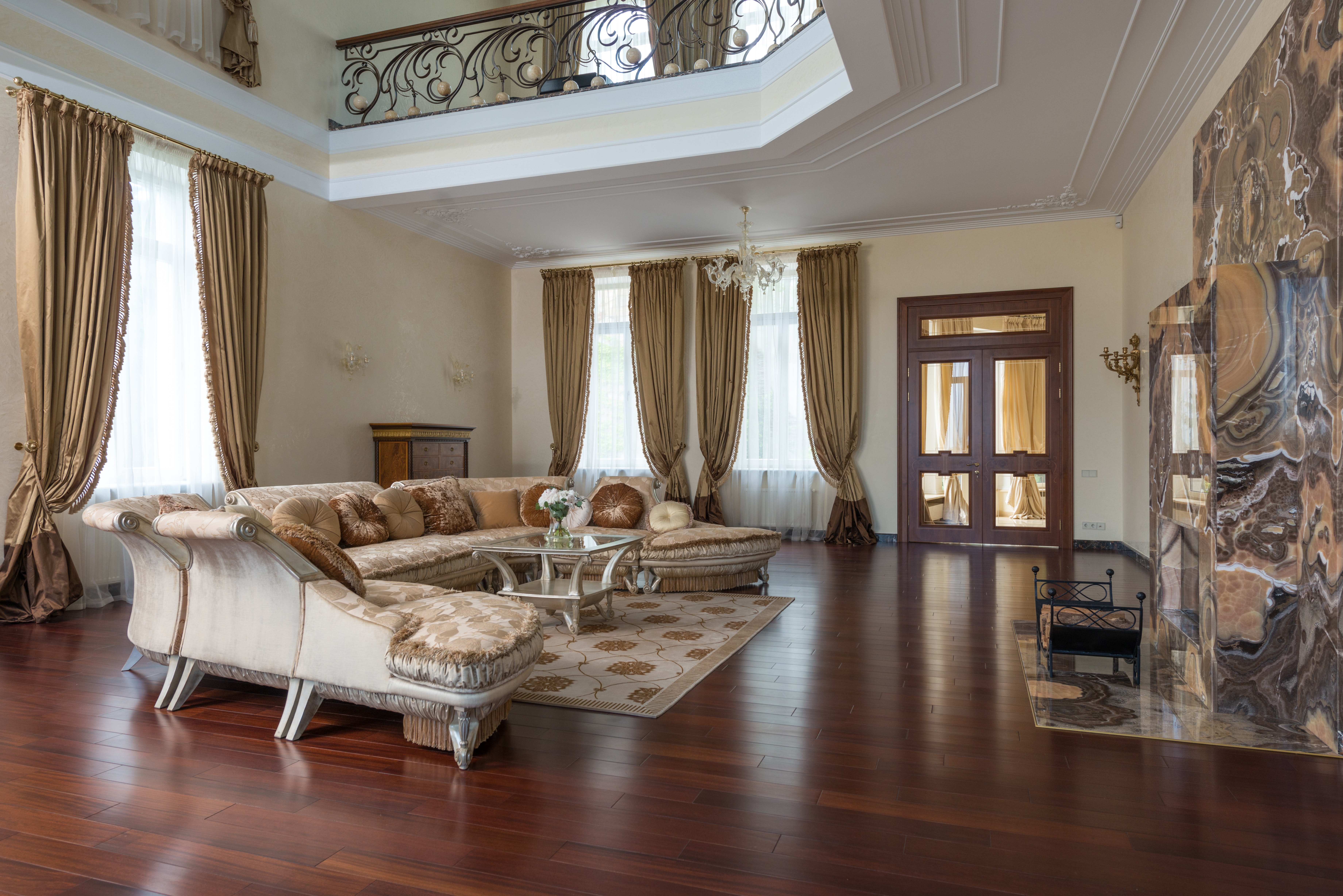 Luxusná obývačka ladená do hneda