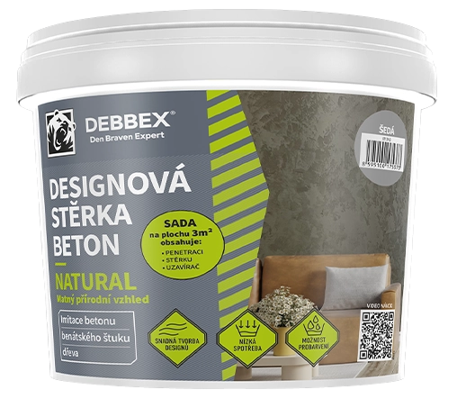 E-shop BETON NATURAL - Dizajnová stierka s efektom betónu šedá (natural) 5 kg