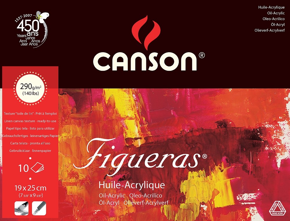 CANSON FIGUERAS - Skicár pre olejomaľbu 24x33 cm (10 listov - lepený)