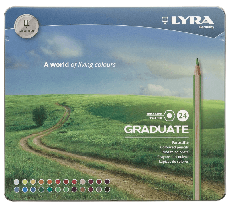LYRA GRADUATE - Sada farebných ceruziek v kovovej krabičke 24 ks