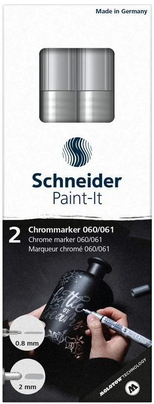 SCHNEIDER - Chrómový marker strieborná (schneider) 2 ks