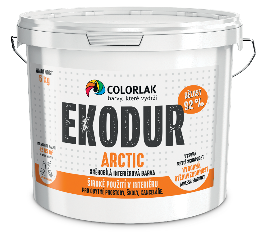 E-shop EKODUR ARCTIC - Snehobiela interiérová farba snehobiela 12 kg