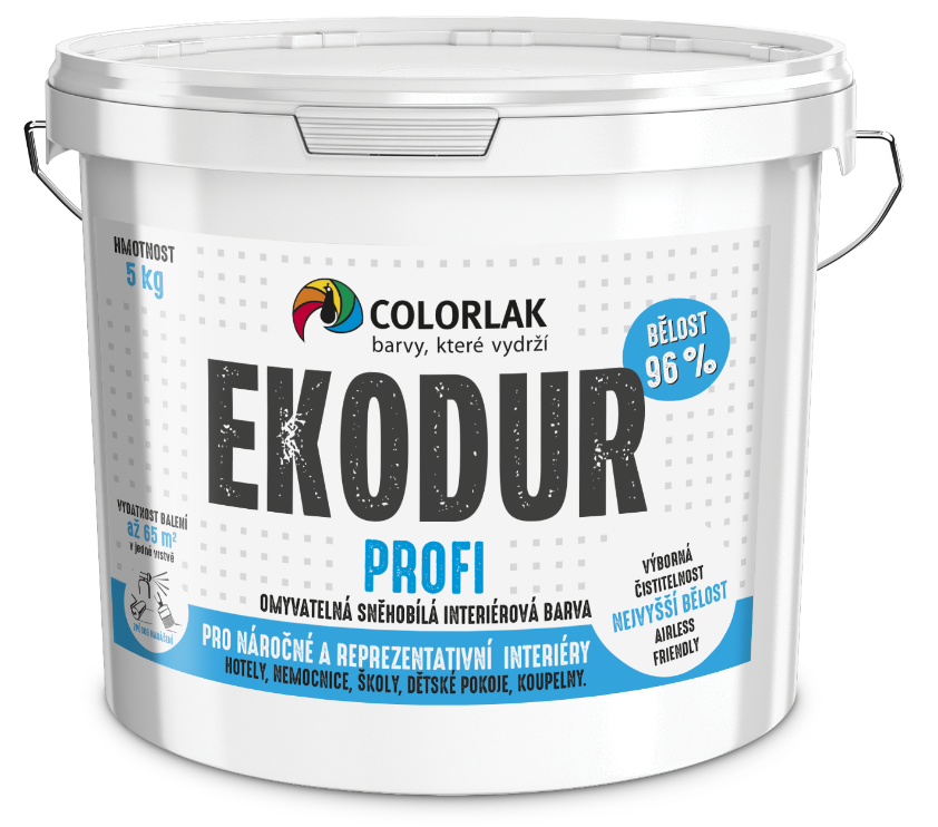 E-shop EKODUR PROFI - Snehobiela umývateľná interiérová farba snehobiela 12 kg