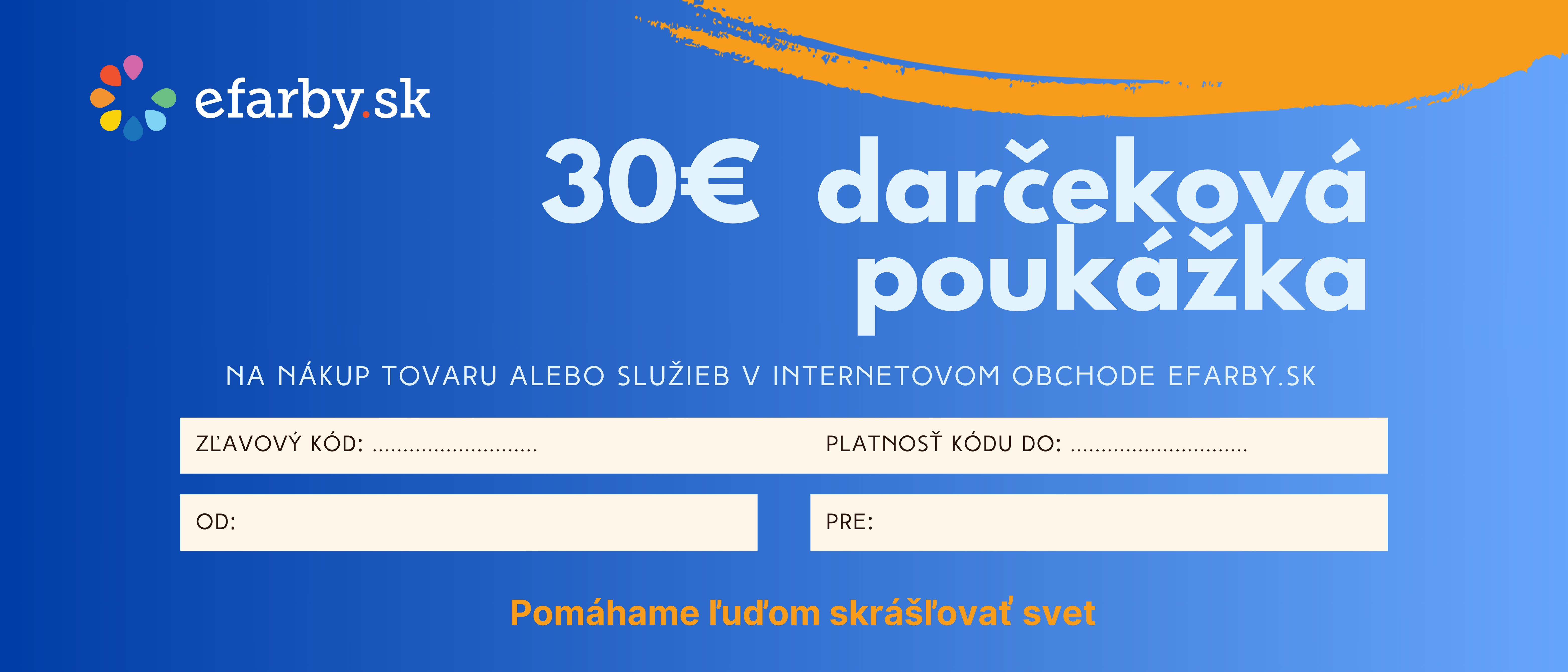 E-shop Darčeková poukážka - 30€
