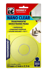 DEBBEX NANO CLEAR - Transparentná obojstranná páska