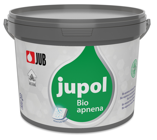 E-shop JUPOL BIO APNENA - Ekologická vápenná interiérová farba na steny biela 5 L