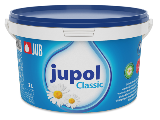 JUPOL CLASSIC - Biela interiérová farba na steny biela 2 L