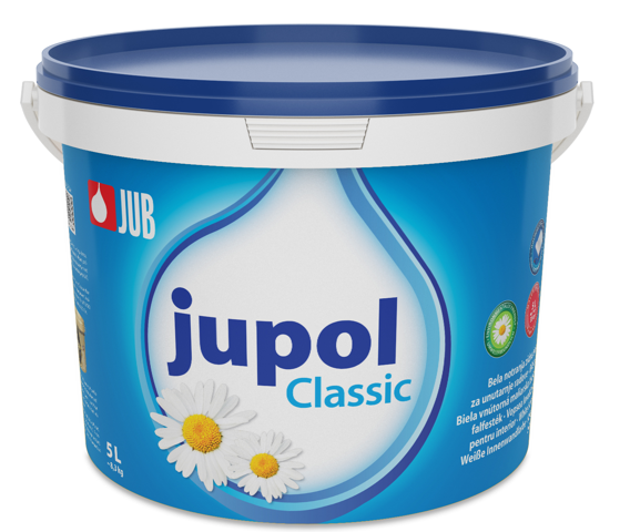 JUPOL CLASSIC - Biela interiérová farba na steny biela 5 L