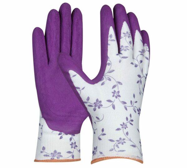 GEBOL - Pracovné záhradné rukavice FLOWER LILA č. 8
