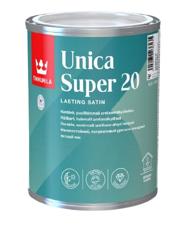 UNICA SUPER 20 - Odolný alkyd-uretánový lak bezfarebný polomatný 0,9 L