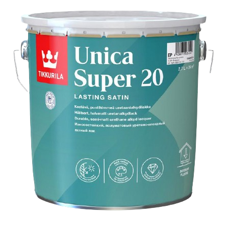 UNICA SUPER 20 - Odolný alkyd-uretánový lak bezfarebný polomatný 2,7 L