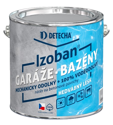 E-shop DETECHA Izoban - syntetická farba na betón 20 kg sivý