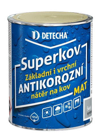 E-shop SUPERKOV - Antikorózna syntetická farba 2v1 červenohnedá matná (superkov) 0,8 kg