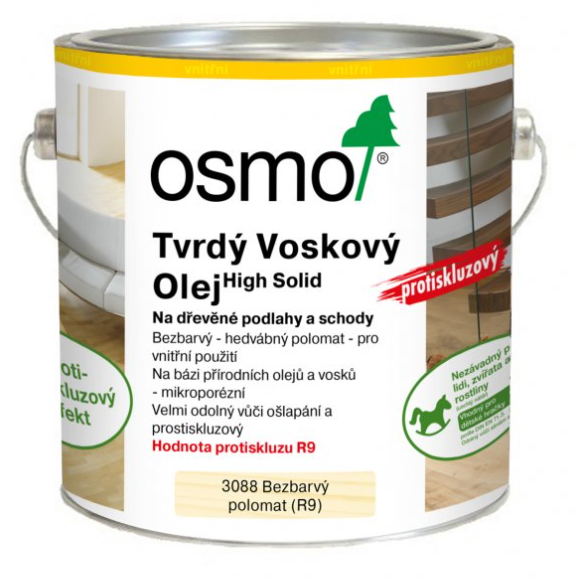 OSMO Tvrdý voskový olej protišmykový 3088 - bezfarebný polomat 0,125 L