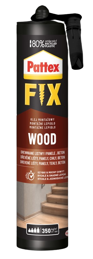E-shop PATTEX FIX WOOD - Montážne lepidlo na drevo 0,385 kg