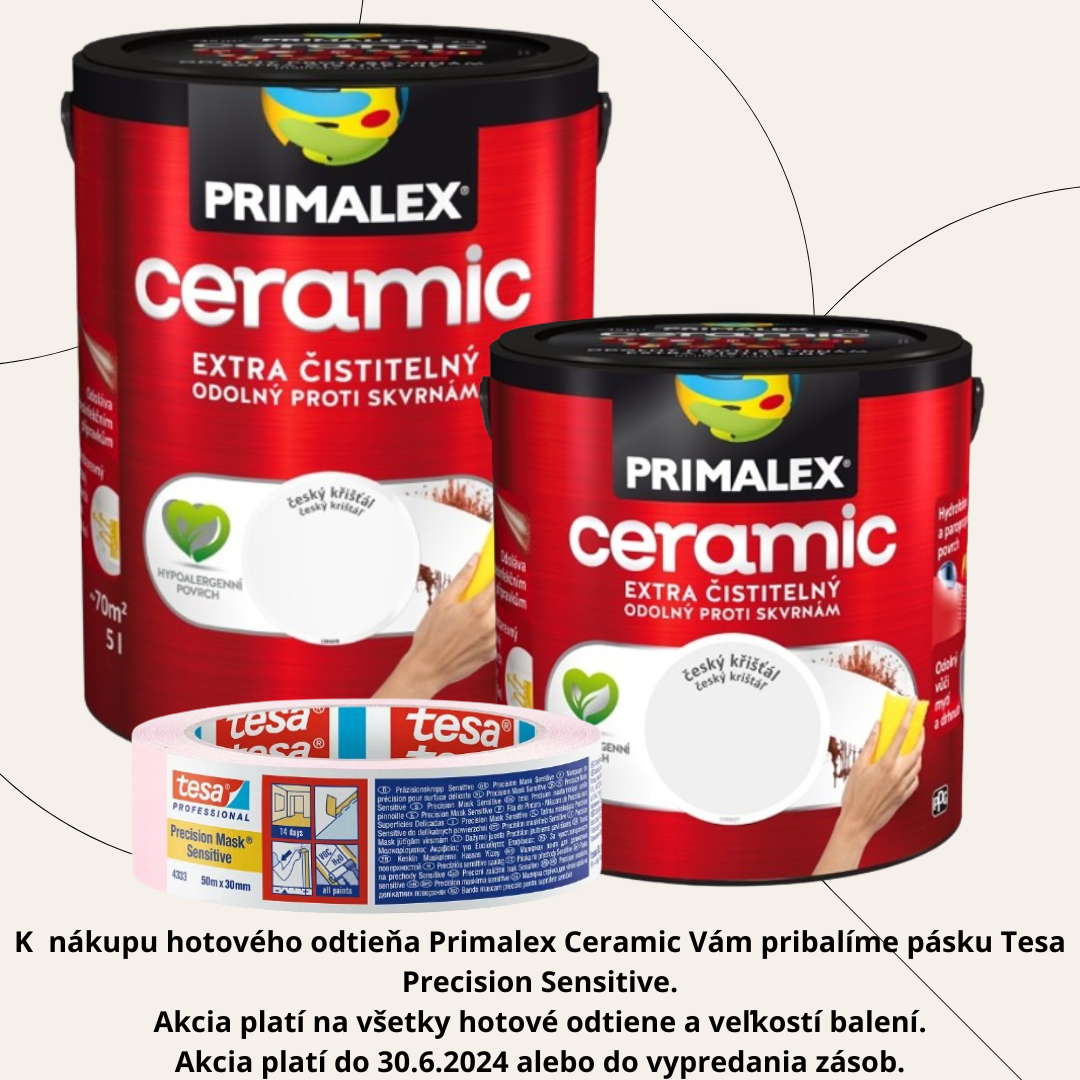 Primalex Ceramic - čistiteľná interiérová farba rodinné striebro 5 L
