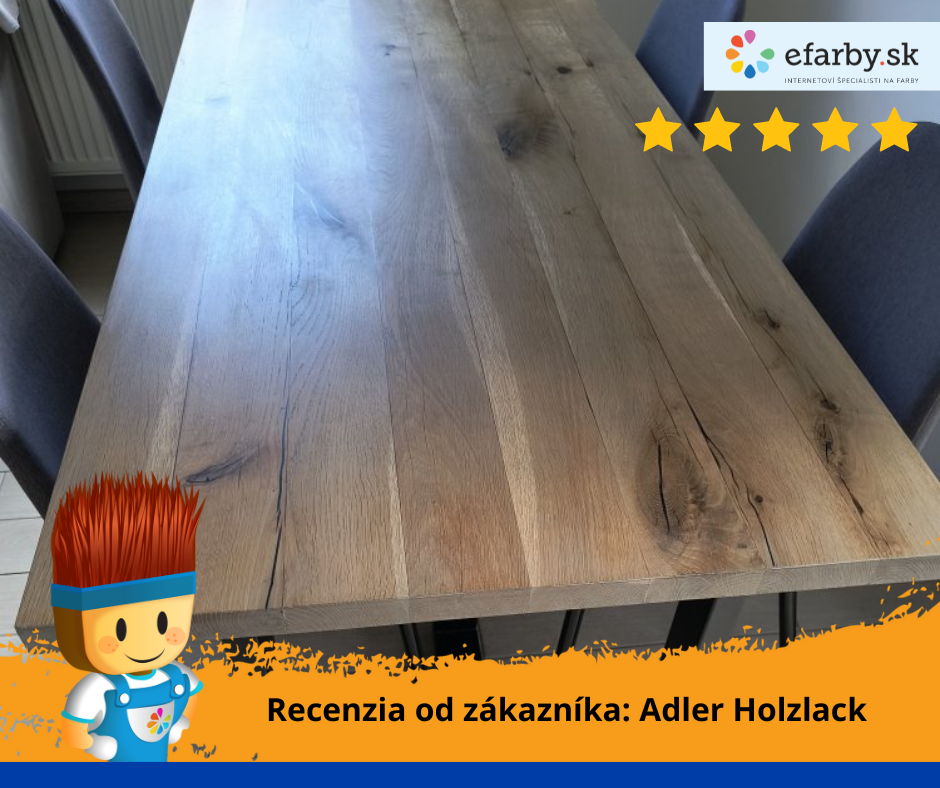Drevený jedálenský stôl natretý Adler Holzkackom
