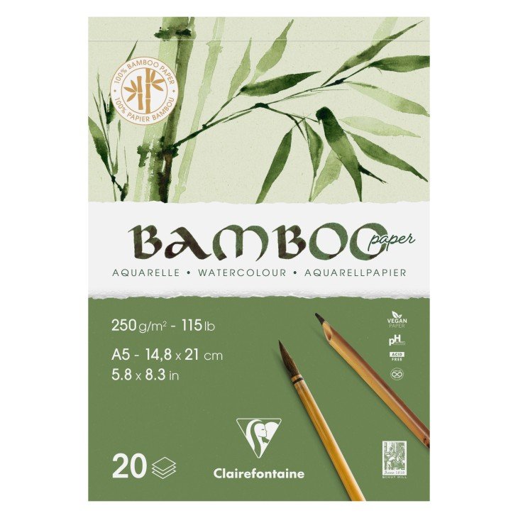 CLAIREFONTAINE BAMBOO - Aquarelový blok s bambusovým papierom