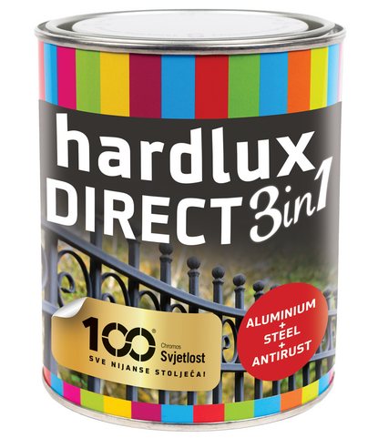 HARDLUX DIRECT 3v1 - Antikorózna farba na kov (zákazkové miešanie) RAL 3007 - čiernočervená,0,75 L