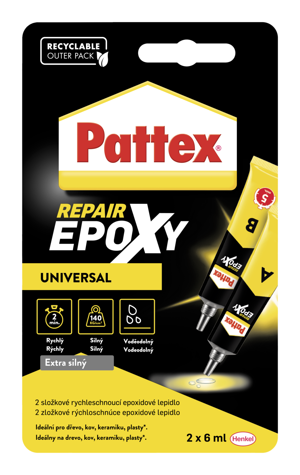 PATTEX REPAIR EPOXY UNIVERSAL - Dvojzložkové epoxidové lepidlo