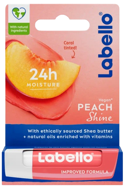 LABELLO PEACH SHINE - Balzam na pery s vôňou broskyne