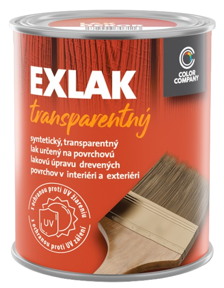 E-shop EXLAK - Syntetický lak na drevo v interiéri a exteriéri 2,5 L bezfarebný lesklý
