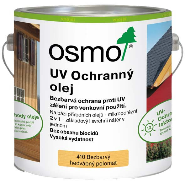 E-shop OSMO UV OCHRANNÝ OLEJ 410 - Prírodný olej bez biocídov 0,75 l 410 - bezfarebný