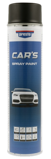 E-shop PRESTO CAR´S - Nitro-kombinačná farba na auto v spreji čierna polomatná, 0,6 L