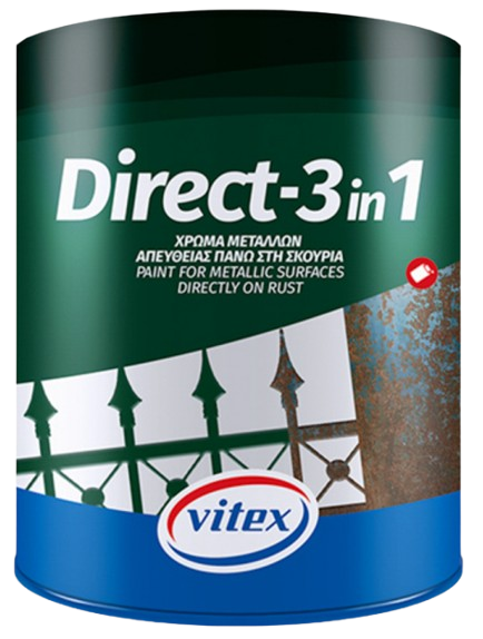 VITEX DIRECT 3in1 - Alkydová farba na kov 3v1 RAL 9005  - čierna, 0,75 L