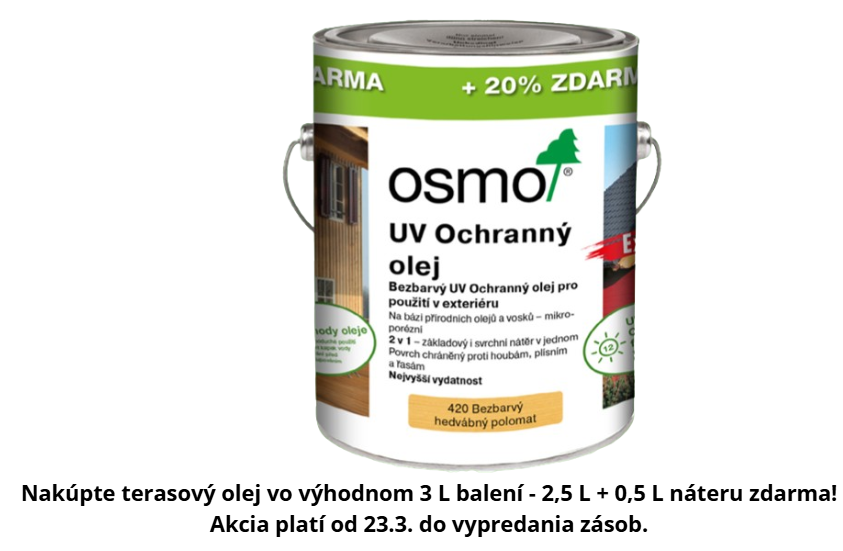 E-shop OSMO UV OCHRANNÝ OLEJ 420 - Prírodný olej s biocídom 0,75 l 420 - bezfarebný extra