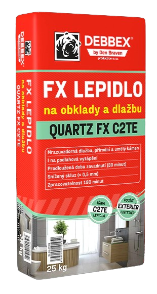 DEN BRAVEN QUARTZ FX C2TE - Flexibilné lepidlo na STAMP, obklady a dlažbu šedá 25 kg