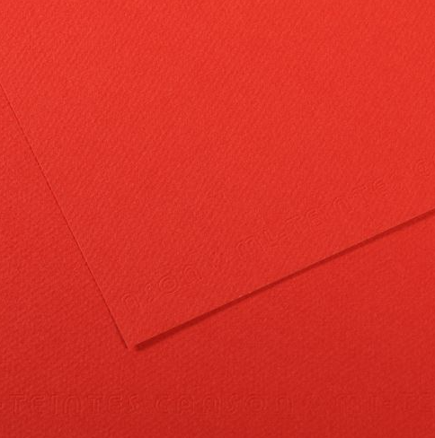CANSON MI-TEINTES - Buničinou farbený papier (506 - poppy red, 50 ks)
