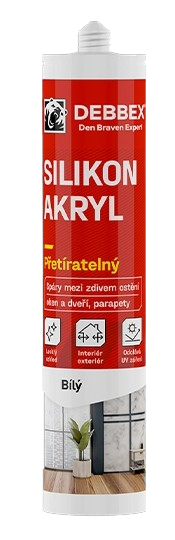 Silikón akrylový tmel na opravu trhlín v omietke, dreve, betóne